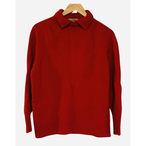 GAP Clothing Co. Red 100% Lambswool Vintage 90 Collared Pullover Sweater Medium - Picture 1 of 5